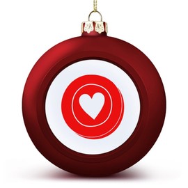 DOREENABE Initials Ball Ornaments,Red Heart Alphabet Letter Initial Monogram O Ball Ornaments for Christmas Tree Decoration,Red Christmas Ball Ornament Xmas Baubles Stocking Stuffers