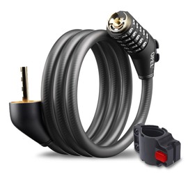 Bicycle Keys, Zinc Alloy, Bike Lock, Dial Lock, Wire Lock, Bicycle Lock Diameter 0.5 inches (12 mm), Length 4.7 ft (1.2 m), Weight: 14.1 oz (400 g), High Strength PVC, Password Setting, 5-Digit Dial,