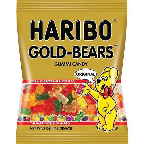Haribo, Gummi Candies, Gold Bears, 5oz Bag- 6 pack
