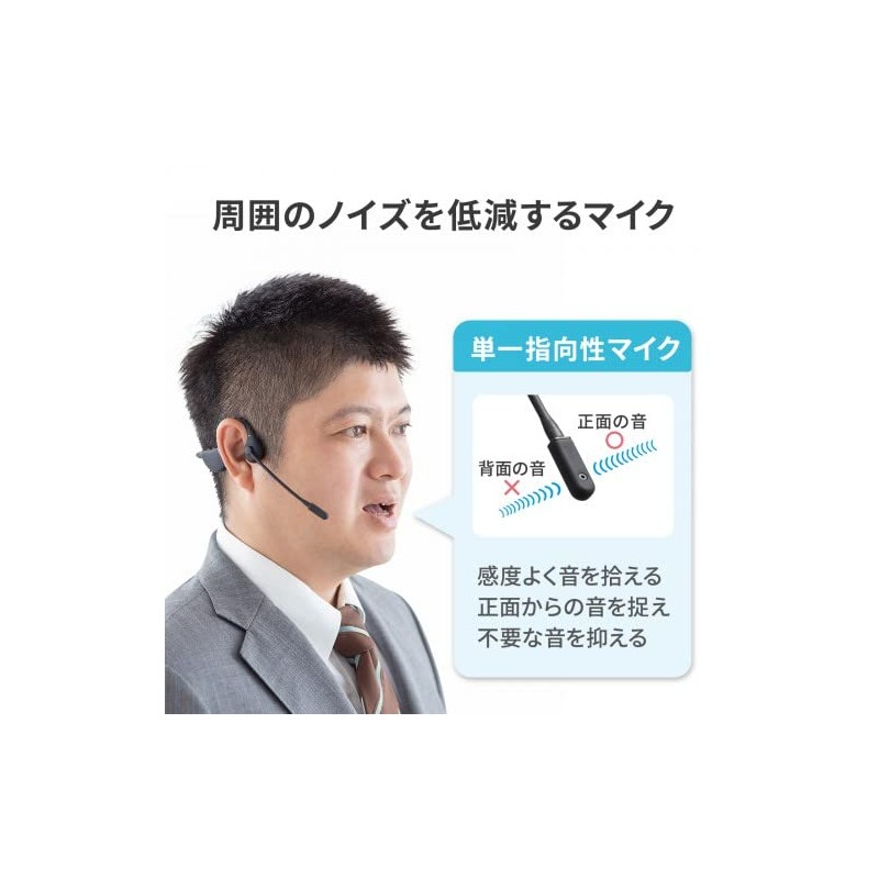 Sanwa Supply MM-BTSH65BK Bone Conduction Headset