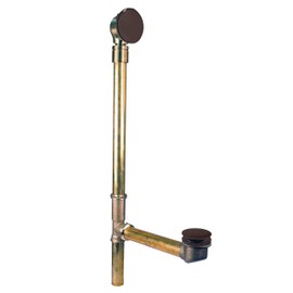 Westbrass D326HBJ-12 25" Bath Waste Assembly with Ball Joint, Tip-Toe Drain and Illusionary Overflow Faceplate, Oil Rubbed Bronze