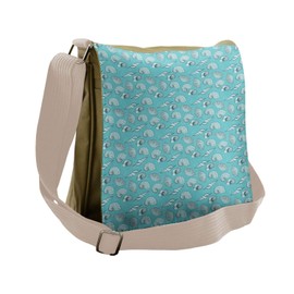 Lunarable Seashells Messenger Bag, Pale Sketch Marine, Unisex Cross-body