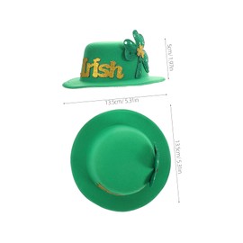 Healvian St Patricks Day Hat Accessories 3 Shamrock Hair Barrettes Women Girls Mini Hat Hair Clips for Irish Festival Costumes