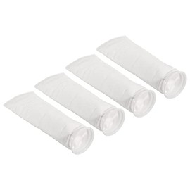 PATIKIL 4 Inch Ring Filter Socks 5 Micron, 4 Pack Mesh Bags Pool Skimmer Basket, White
