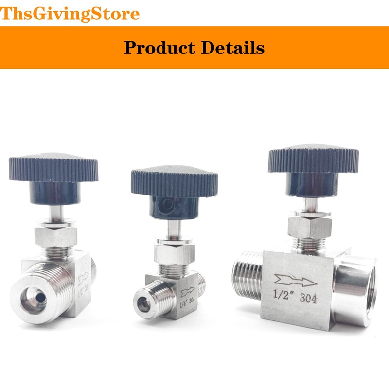 1/8 1/4 1/2 Inch NPT Needle Valves 304 Stainless Steel