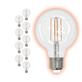 7 Watt Nostalgic Globe Light Bulbs | 60W Equivalent LED Medium E26 Base 2700K Warm White G25 | 800 Lumens 10000 Average Lifespan | 10 Pack by GoodBulb