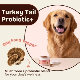 Turkey Tail Mushroom for Dogs – Turkey Tail Mushroom Powder with Probiotics for Immune and Digestive Support, Supports Lumps and Bumps, Bacon Flavored Daily Dog Supplement Brand: lumiqour