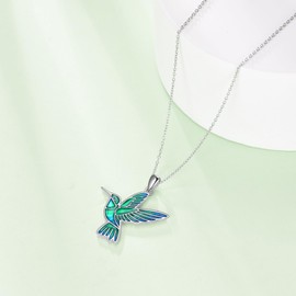 AINFQY Hummingbird Necklaces 925 Sterling Silver Humming Bird Pendant Necklace Hummingbird Jewelry Gifts for Women Men Gifts Hummingbird Lovers