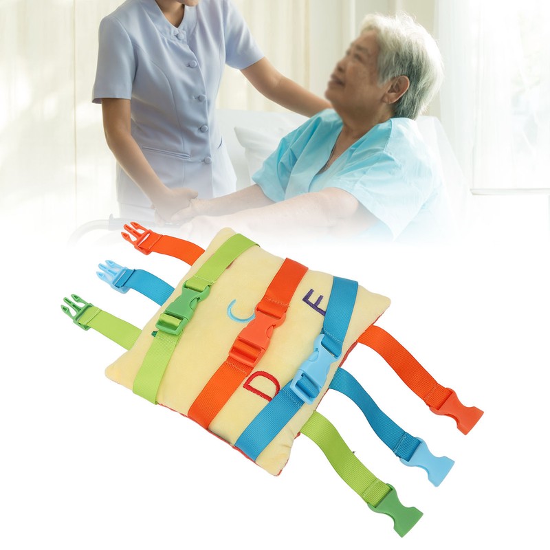 Elderly Dementia Pillow Buckle Release Colorful Straps Calming Comforting Sensory