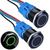 DMWD 2PCS 22MM Latching Push Button Switch Ring Led 12V-24V