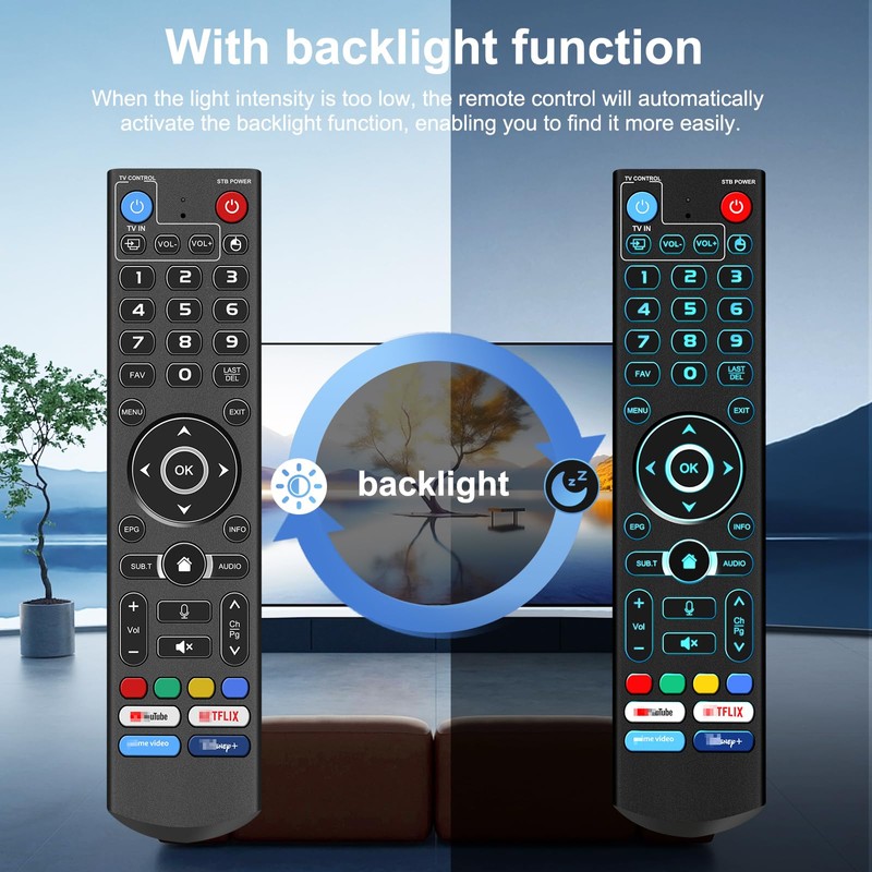 Backlight Voice Remote Control Replacement Compatible for vSeeBox V1,V1 Pro,V2,V2