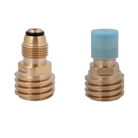 Chironal 2Pcs Brass Propane Tank Adapters Converts LP Tank POL Service Valve to QCC1 Gas Refill Adapter