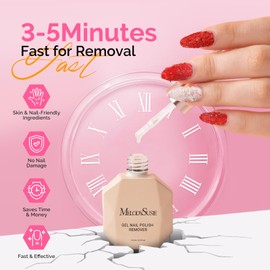 MelodySusie Gel Nail Polish Remover with Manicure Remover Kit, No Need Soaking or Wrapping, Easy and Quickly Removal in 5 Minutes for At-Home Manicure 15ml