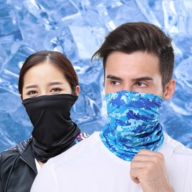 Summer Sun Protection Cool Balaclava Mask for Cycling Sports Neck Gaiter Military Blue 2ea