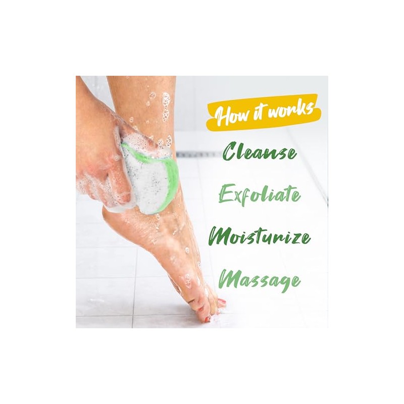 Spongeables Pedi Scrub Foot Buffer 20+, Citron Eucalyptus Aromatherapy, 2-Ounce