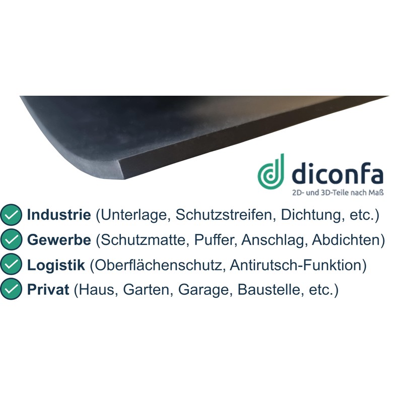 diconfa Rubber Mat 5 mm Thick - Selection Size: 10