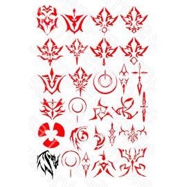 Ryoshu Tattoo Sticker Cosplay Body Paint Fate Grand Order Zero Stay Night Set A4
