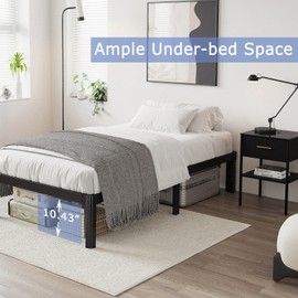 Hunlostten 12" Twin XL Heavy Duty Bed Frame No Box Spring Needed, Metal Twin XL Platform Bed Frame with Round Corners, Easy Assembly, Noise Free, Black