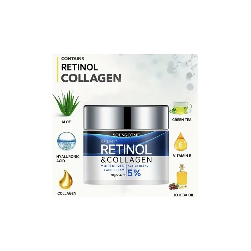 Crema Facial Antiedad Firme Retinol Colágeno Ah Té Verde 70g