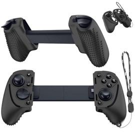 Silicone Grip Case Cover for Razer Kishi Ultra Gaming Controller,Controller Grip Protective Cover Compatible with Razer Kishi Ultra Gaming Controller,Handle Protective Case Cover with Lanyard (Black)