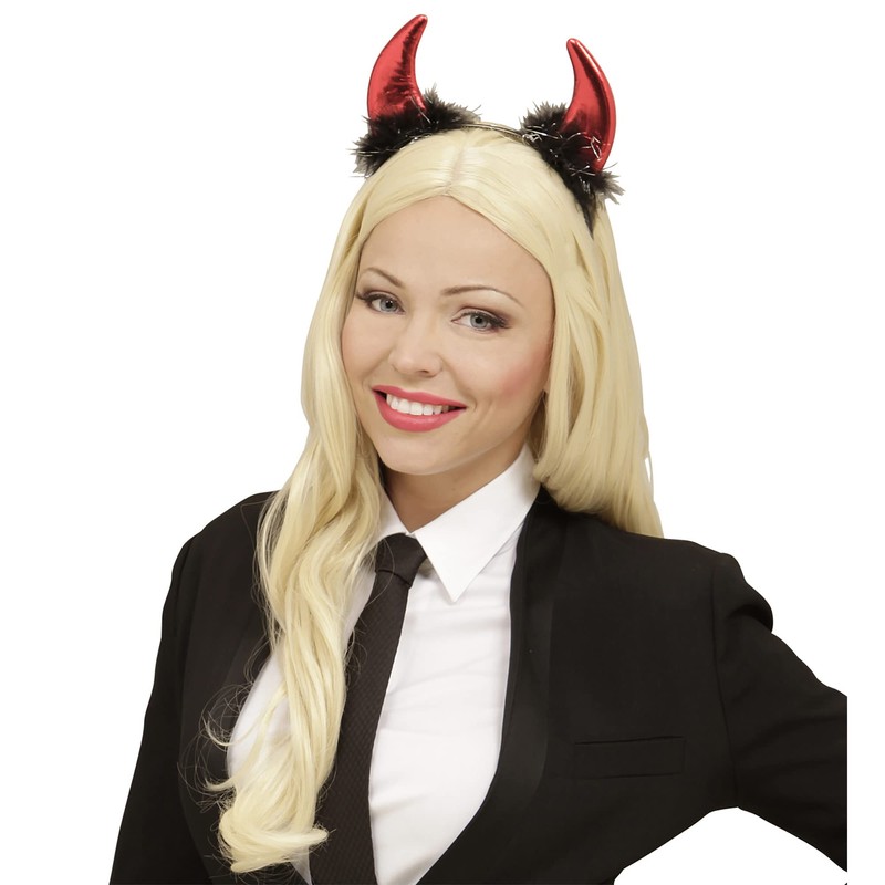 WIDMANN vd-wdm81182 Horns Metallic, Red, One Size