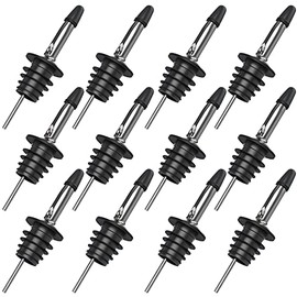 JoyTable Bartender Kit - 12 Pack Classic Bottle Pourers - Bar Set Tools Liquor Pourers with Rubber Dust Caps