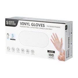Restaurantware-Serve Secure Small Gloves, 1000 Disposable Gloves - Does Not Contain Powder And Latex, Multipurpose, Clear Vinyl Food Prep Gloves, Ideal For Cooking, Cleaning, And More