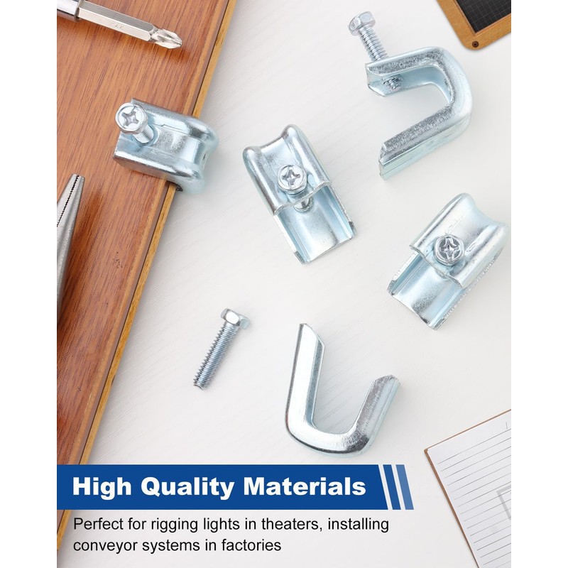 AOKLIT 100 Pcs Beam Clamp, 1/4" x 20 Beam Clamps