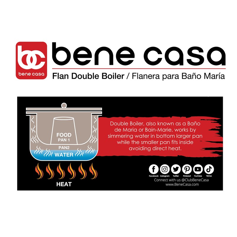 Bene Casa - Aluminum Flan Mold Double Boiler with Glass