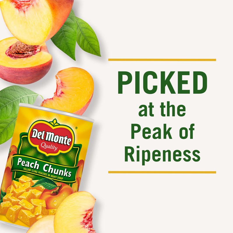 DEL MONTE Yellow Cling Peach Chunks in Heavy Syrup, Canned