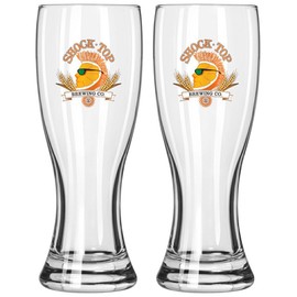 Shock Top Brewing Company 16oz Pilsner Beer Glass Set of Two Glasses
