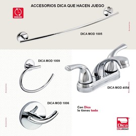 Dica 4054 Mezcladora de 4" para Lavabo con Manerales de Palanca, Acabado Cromo