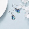 CRMAD Sterling Silver Abalone Earrings for Women Celtic Leverback Dangle