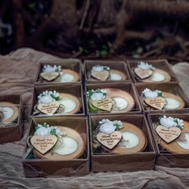 10-Piece Candle Gift Set, Wedding Favor for Guests, Bridal Shower, Baby Shower Party, Thank You Gifts, Birthday Party Return Gifts, Unique Rustic Favors.