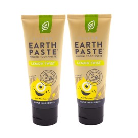 Redmond Earthpaste - Natural Non-Flouride Toothpaste, LemonTwist, 4 Ounce Tube (2 Pack)