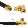 BOOBRIE 2-Pack SMA Connector Splitter RP-SMA Male to 2 RPSMA