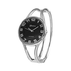 Geneva Platinum Polished Bangle Women's Watch