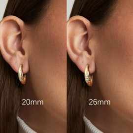 AIGAMIT Gold Hoop Earrings 14K Gold Hoop Earrings for Women Lightweight Cubic Zirconia Gold Earrings Gifts for women 20.5mm (Latch back)