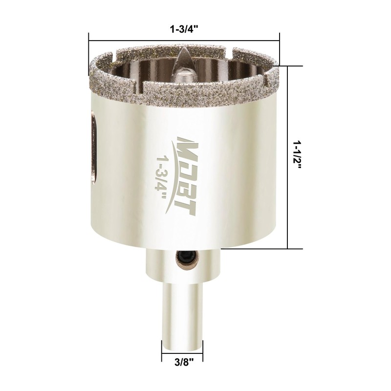 Diamond Hole Saw with Pilot Bit, 1-3/4 Tile Hole Saw