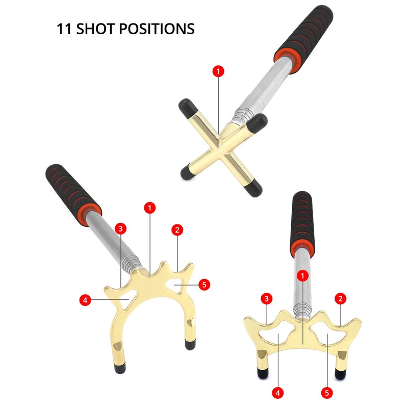 QWOKR Telescopic Snooker Cue Stick Bridge with 3 Brass Bridge