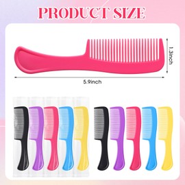 HESTYA 600 Pcs Bulk Hair Combs Individually Wrapped Combs Bulk Plastic Hair Comb Pocket Comb for Women, Travel, Hotel, Nursing Home, Homeless Shelter, Charity, and Church (5 Colors)