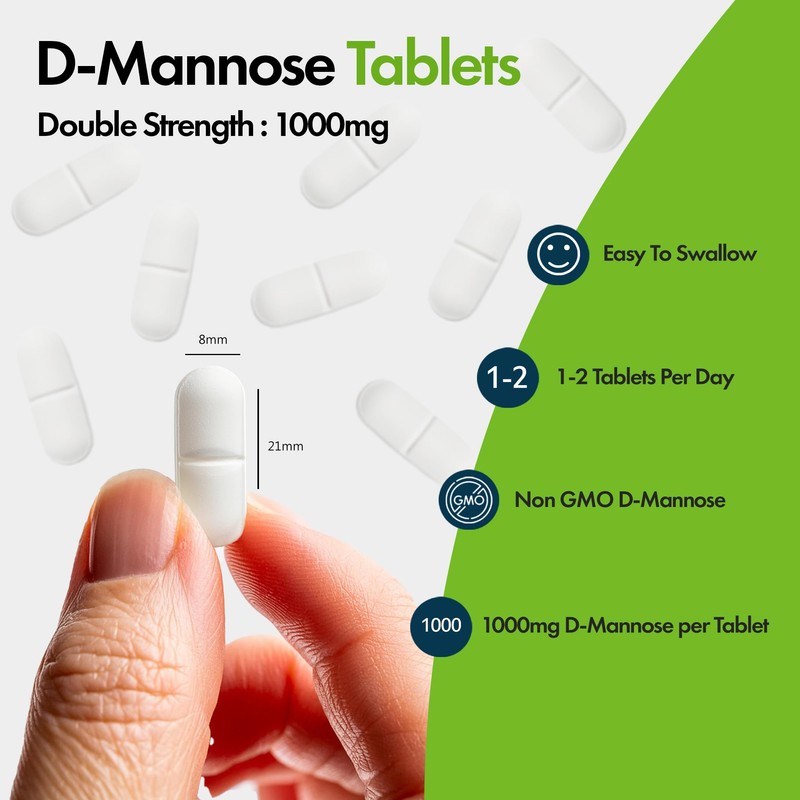 D-Mannose Tablets 1000mg | Easy Swallow Coated Tablets | 240