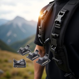 ZGLUZP 4 pcs Black Water Bladder Tube Clips,Universal for Hydration Pack Water Bladder Bag Beverage Tube Clip Outdoor Backpack Water Bladder Hose Hose Clip,Camping and Hiking Accessories