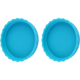 2Pcs Blue Silicone Coke Can Covers,Flexible Reusable Food Grade Leak Proof Protection Soda Silicone Can Lids for Kitchen Must-Have Picnic Accessories Cookware and Bakeware Lids