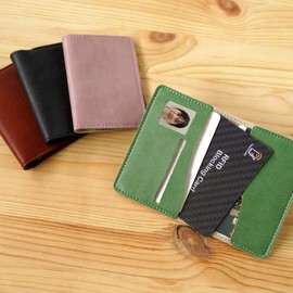 [Gentle Shoe Workshop Belle & Sofa] My Number Card Case, Blindfold, Skimming, Leather, Leather, Made in Japan MYNOC, Black