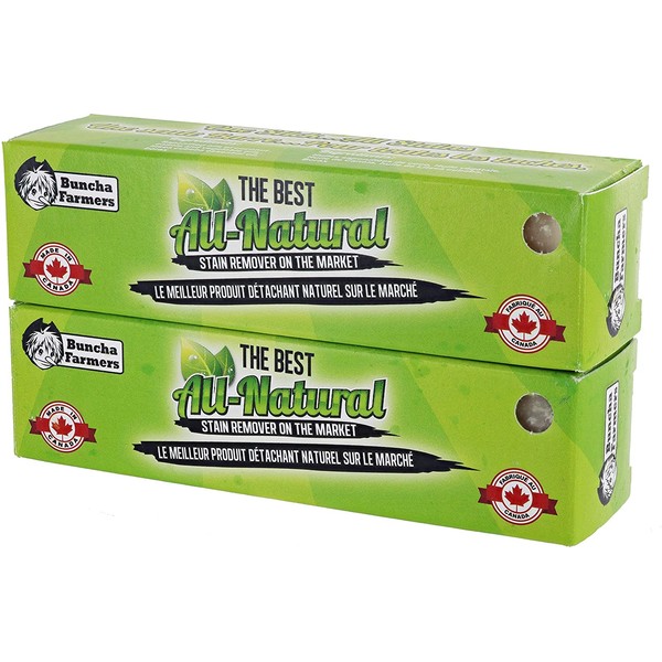 BunchaFarmers All Natural 100% Biodegradable Environmentally Friendly Stain Remover Stick Made in Canada (2 Pack)