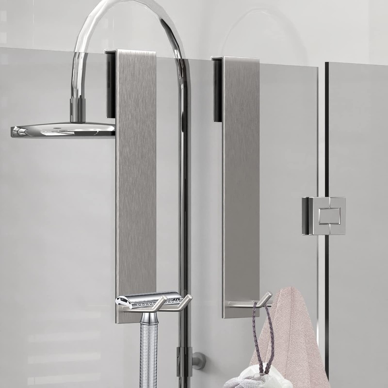 KITHOLD 2 Pack Shower Door Hooks, 7 Inch Extended Over