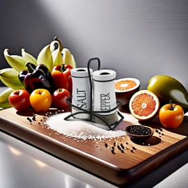 Pack of 2 Salt and Pepper Shaker Salt and Pepper Pots Salt and Pepper Set Salt Shaker Salt Pot Kitchen Accessories (White, with Holder)