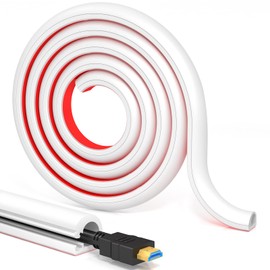 Cord Hider for Wall Mount Tv 78in, Self-Adhesive Wall Cord Hider, Tv Cord Hider for Wall Mounted, Flexible Cable Concealer for Wall Mounted Tv, Home and Office, W0.59inxH0.39in, White