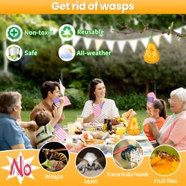 Wasp Traps Outdoor Hanging Carpenter Bee Trap Hornet Trap with Bait Gardens, Farms, Orchards (Orange 2 Pack)